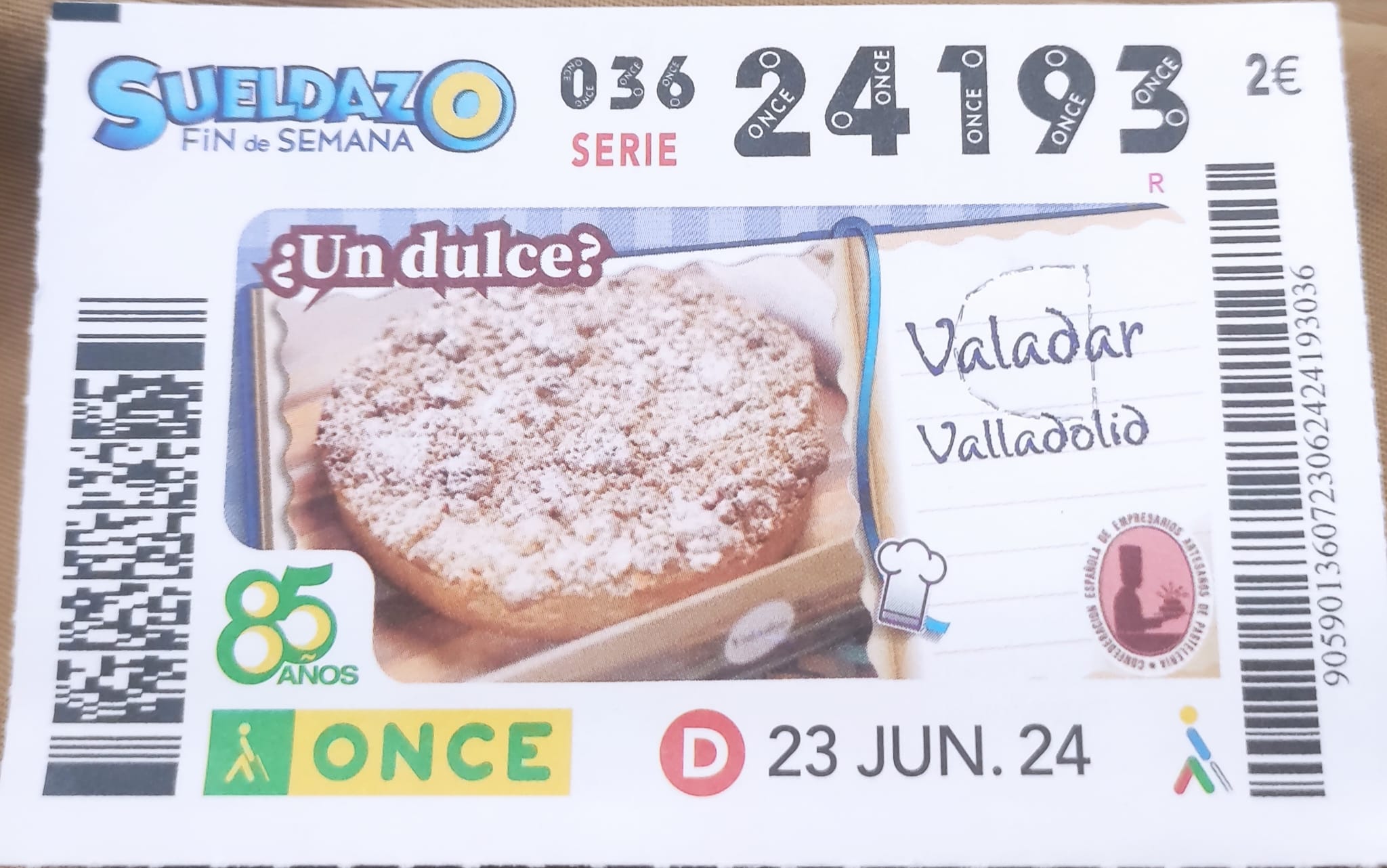 cupon valadar del sueldazo de la once domigo 23 de junio de 2024