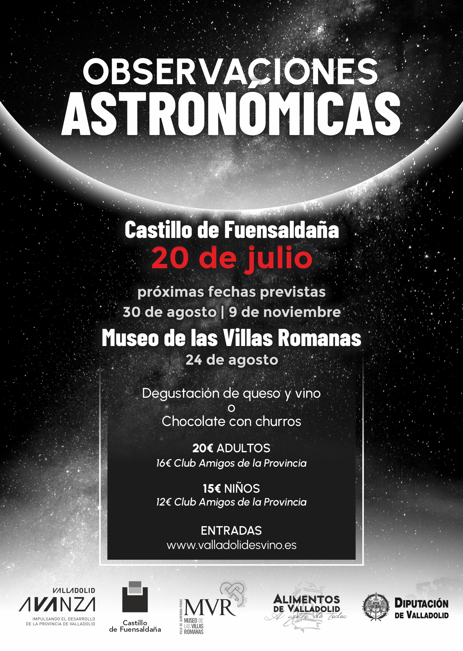 CARTEL DE LAS OBSERVACIONES ASTRONÓMICAS EN EL CASTILLO DE FUENSALDAÑA